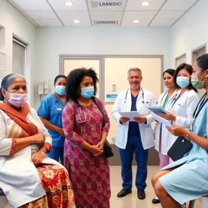 Healthcare professionals working together at a community clinic