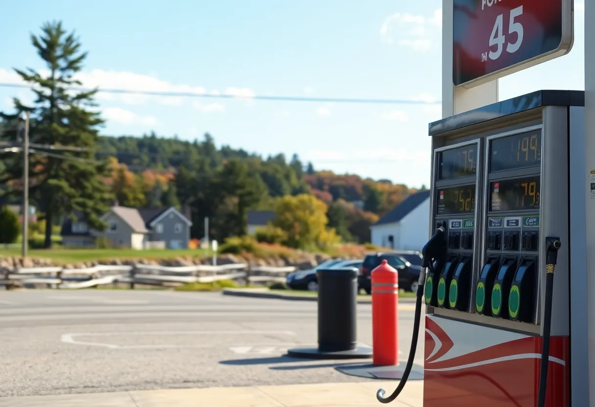Gas prices displayed at a gas station in Rhode Island