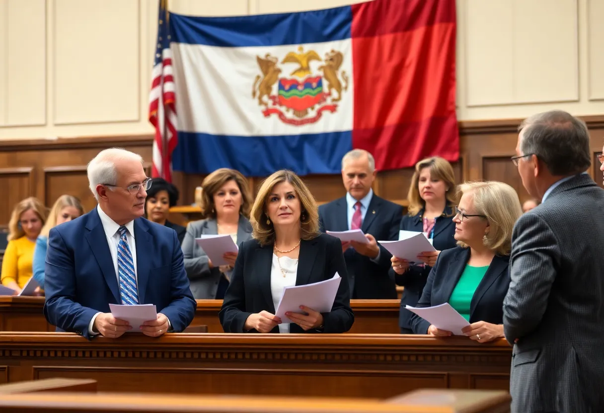 Rhode Island lawmakers discussing legislation in assembly