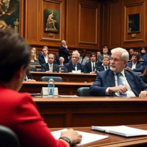 Lawmakers participating in a legislative session on consumer protections in Rhode Island.