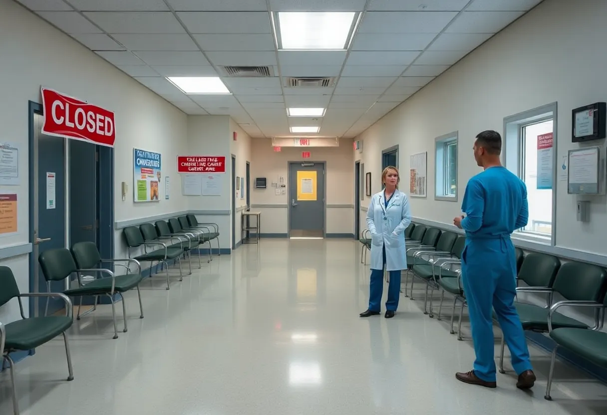 Abandoned healthcare facility representing primary care crisis
