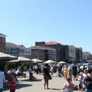 Rhode Island city landscape during extreme heat warning