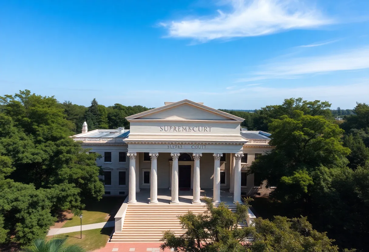 Aerial view of the Rhode Island Supreme Court Building