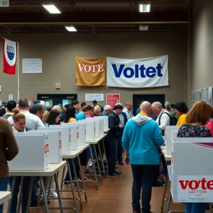 Voters at a polling station in Rhode Island
