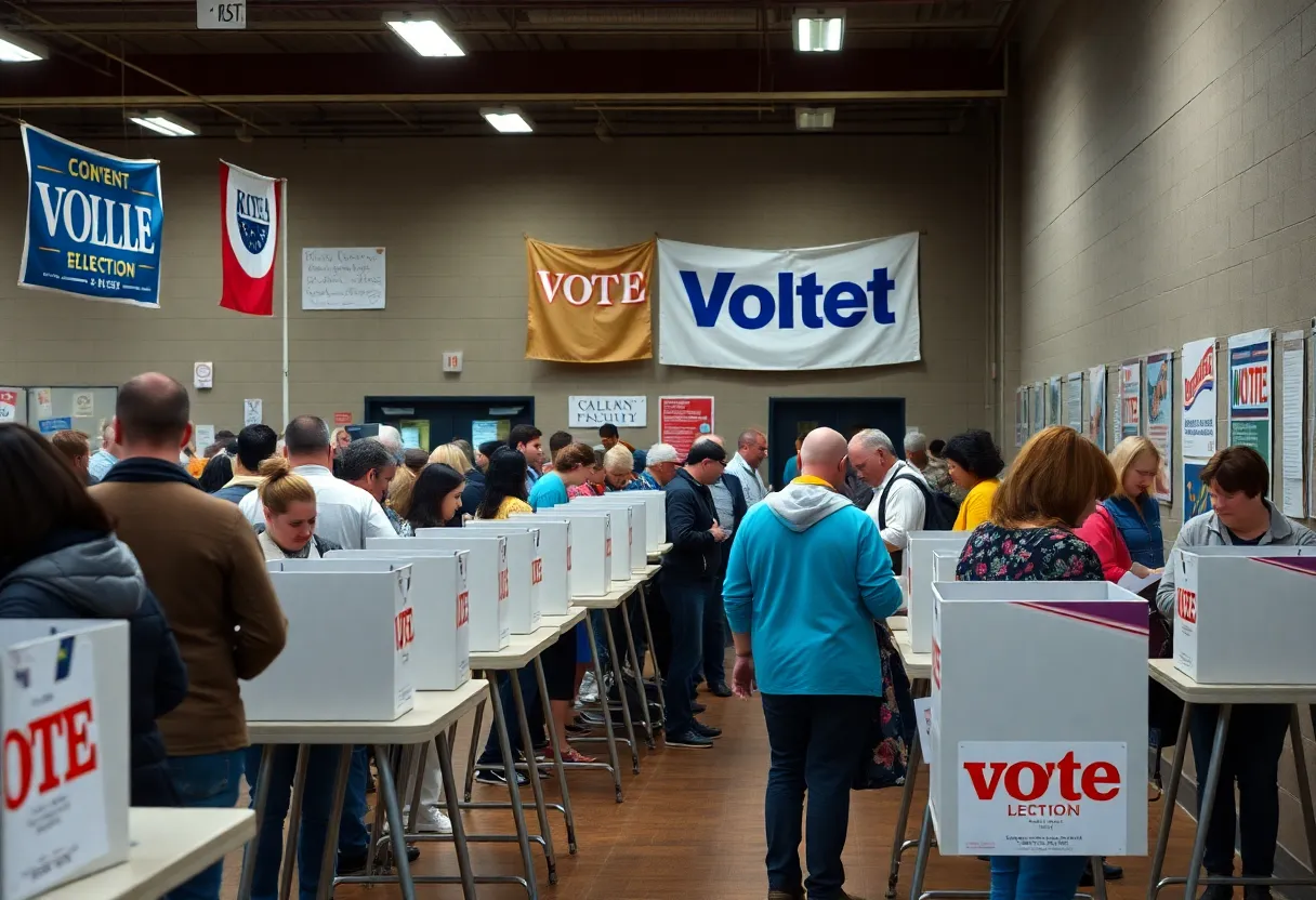 Voters at a polling station in Rhode Island