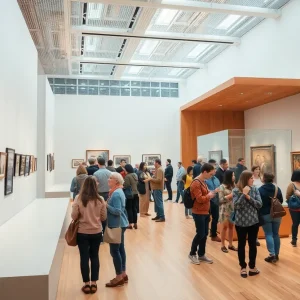Visitors engaging with art at the RISD Museum
