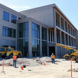 Construction site of the Southern Public Safety Complex in Rhode Island