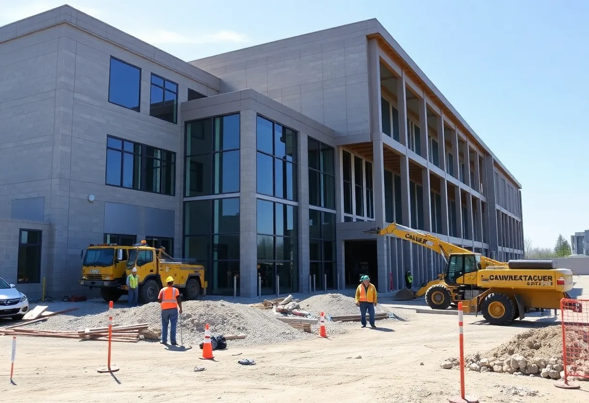 Construction site of the Southern Public Safety Complex in Rhode Island