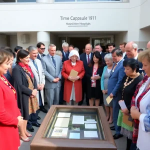 Ceremony unveiling time capsule at The Miriam Hospital