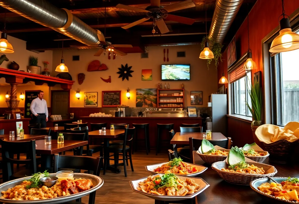 Interior of Tortilla Flats Restaurant showcasing Southwestern cuisine