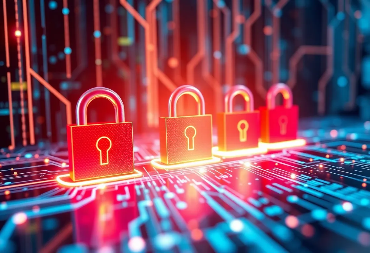 Visual metaphor for cybersecurity impact on businesses