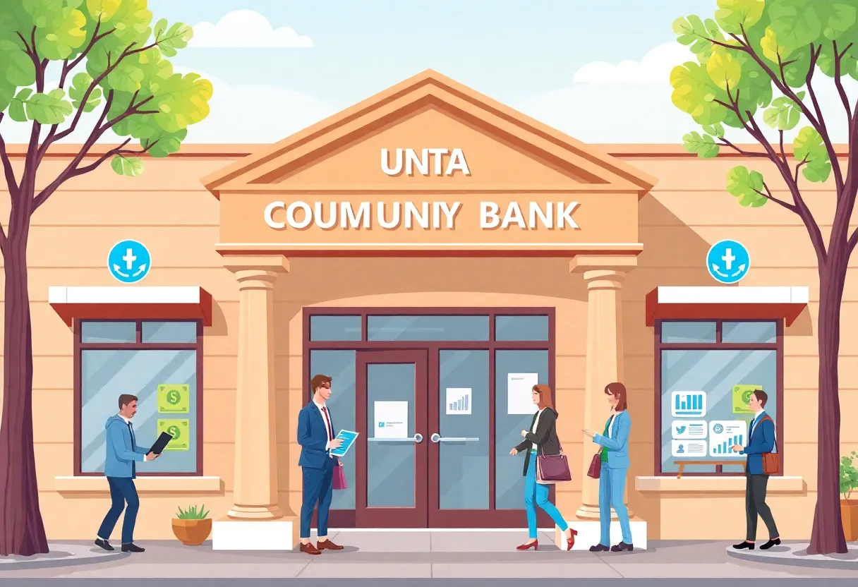 Exterior view of Washington Trust Bank showcasing community services.