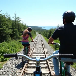 Pedal-powered railbike tour in Rhode Island