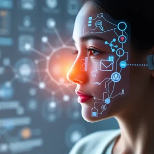 A digital representation of AI technology assisting in mental health care