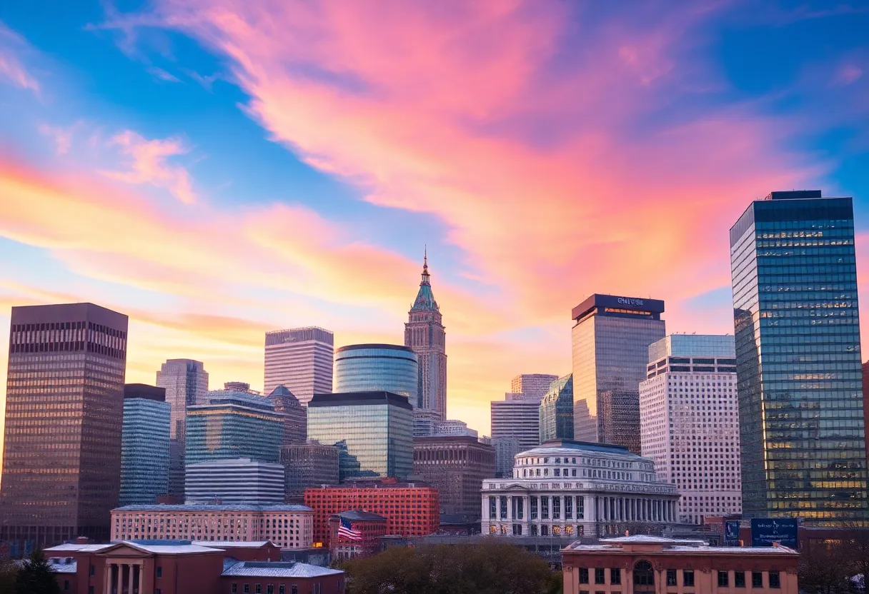 Boston city skyline representing potential relocation for Hasbro headquarters