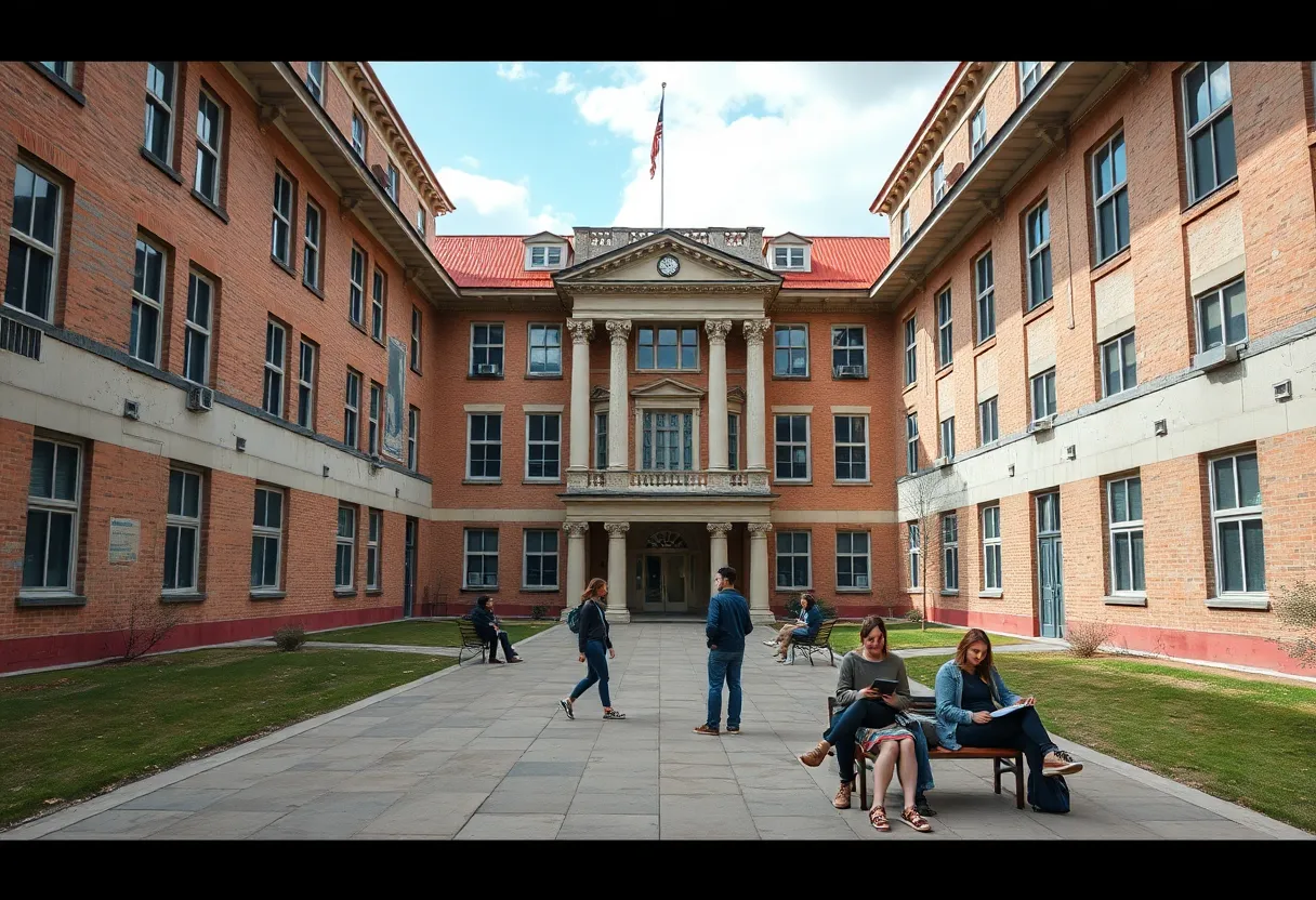 Brown University campus depicting financial challenges