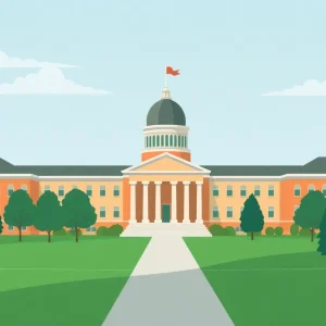 Illustration of Brown University and government buildings representing a legal inquiry.