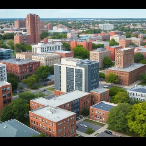 An artistic impression of Brown University's redevelopment plans