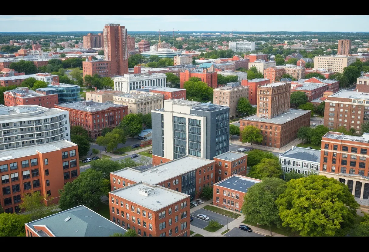 An artistic impression of Brown University's redevelopment plans