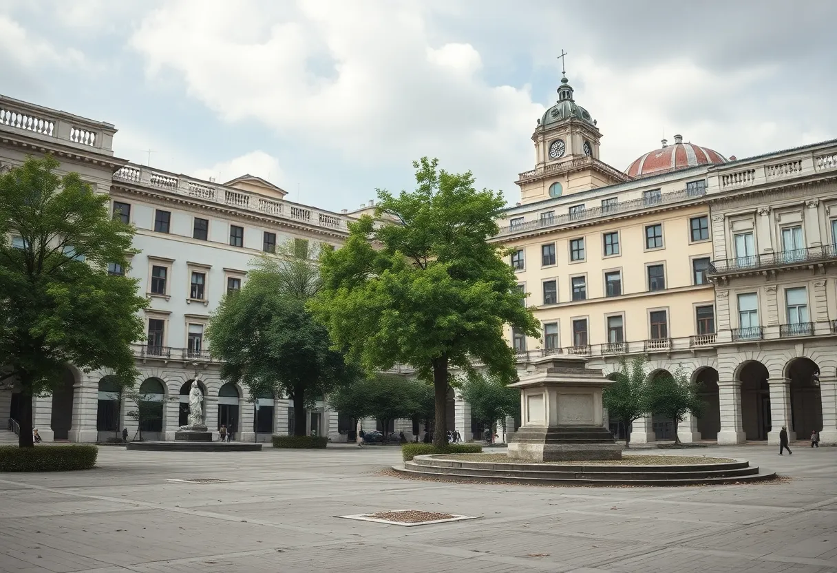 Image showing Cathedral Square in a state of disrepair