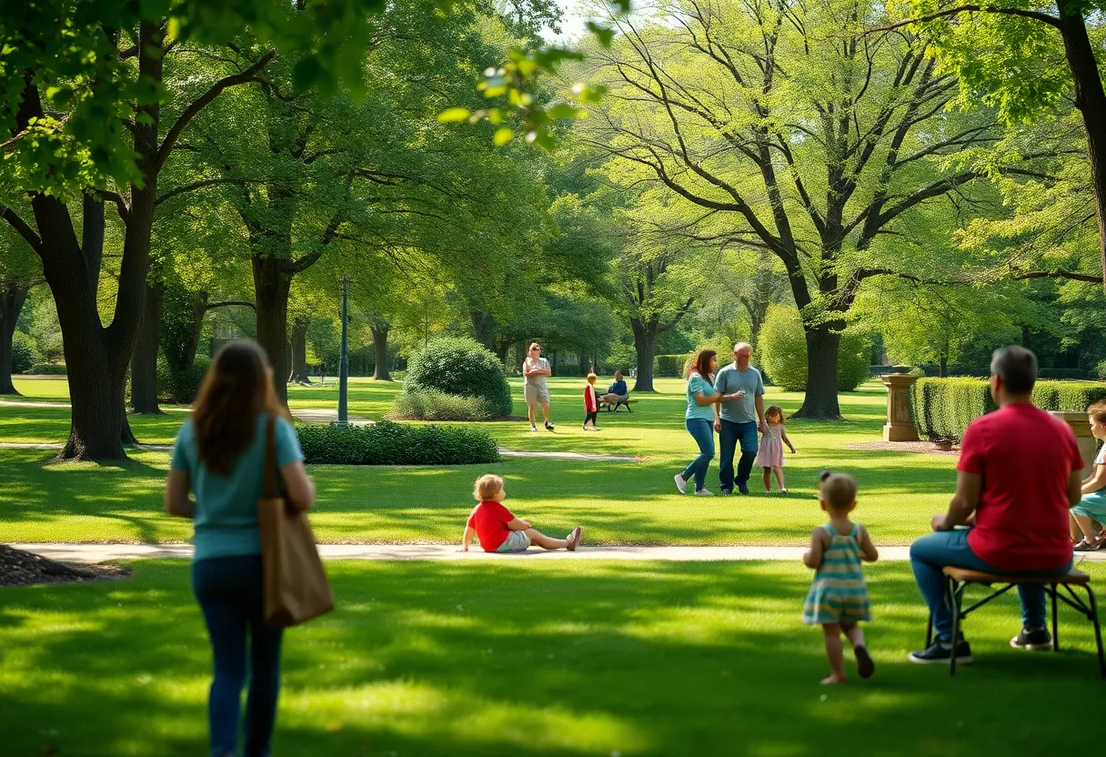 Peaceful park scene in Providence