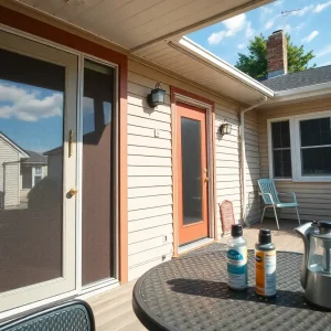 Residential area in East Providence with mosquito prevention measures