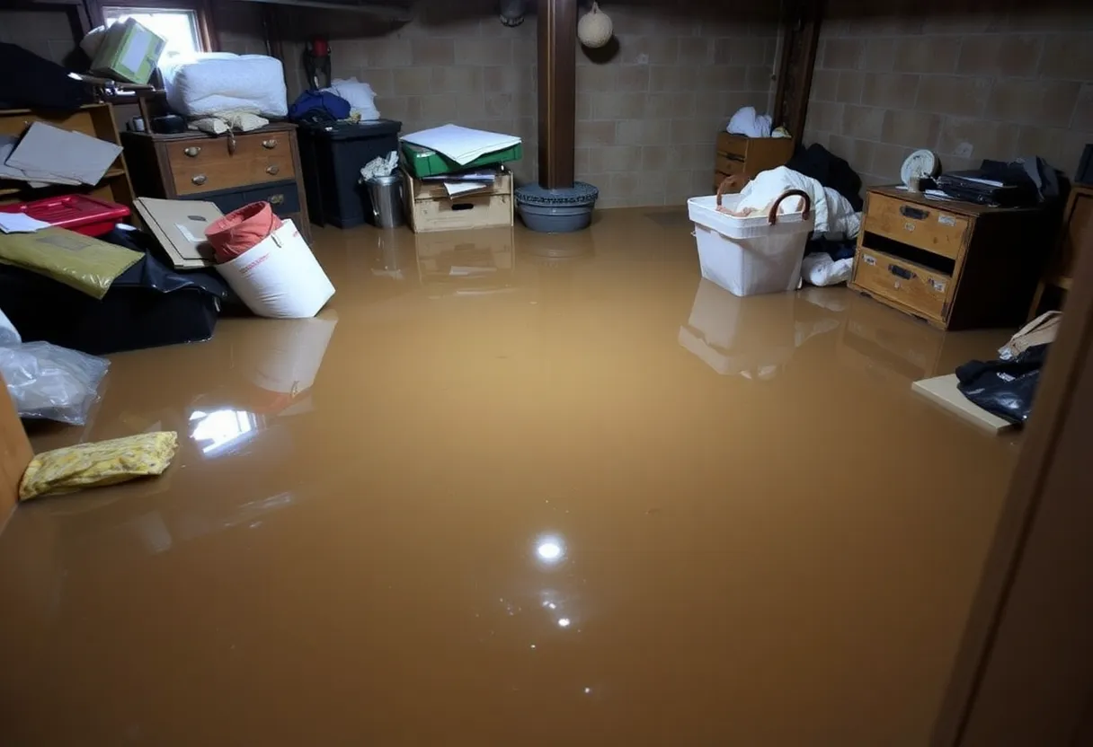 Basement flooded with sewage water in Providence