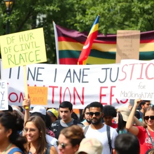 Diverse group of protesters at Good Trouble rallies advocating for civil rights
