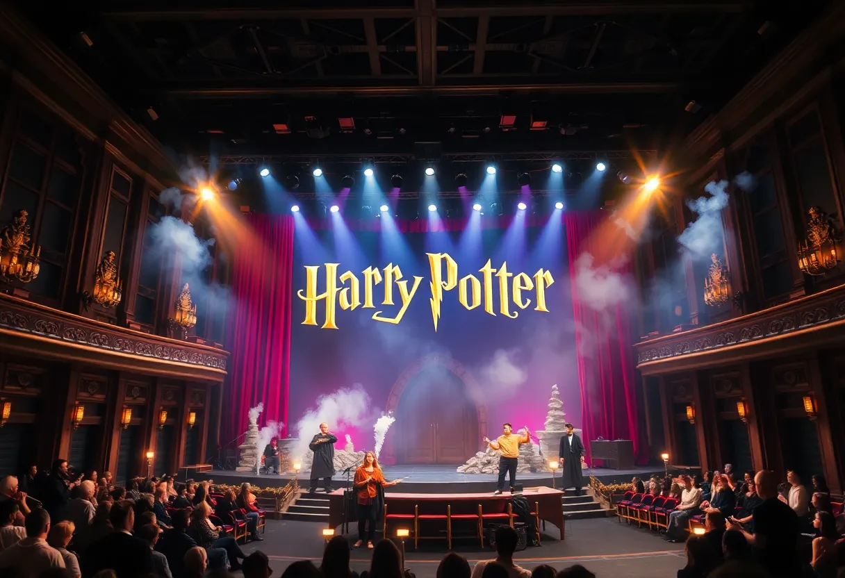 The stage of Harry Potter and the Cursed Child at Providence Performing Arts Center