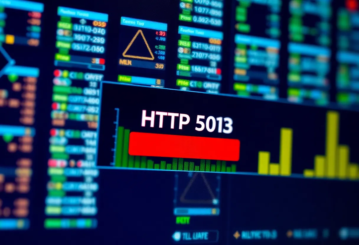 Illustration of HTTP Error 503 with server overload depiction