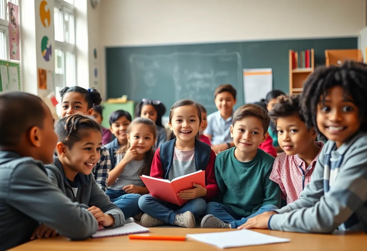 Students participating in school activities together