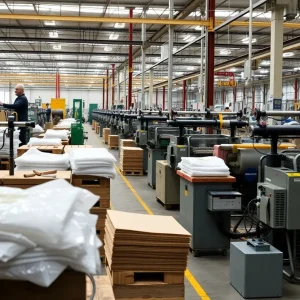 Manufacturing facility in Rhode Island during active production