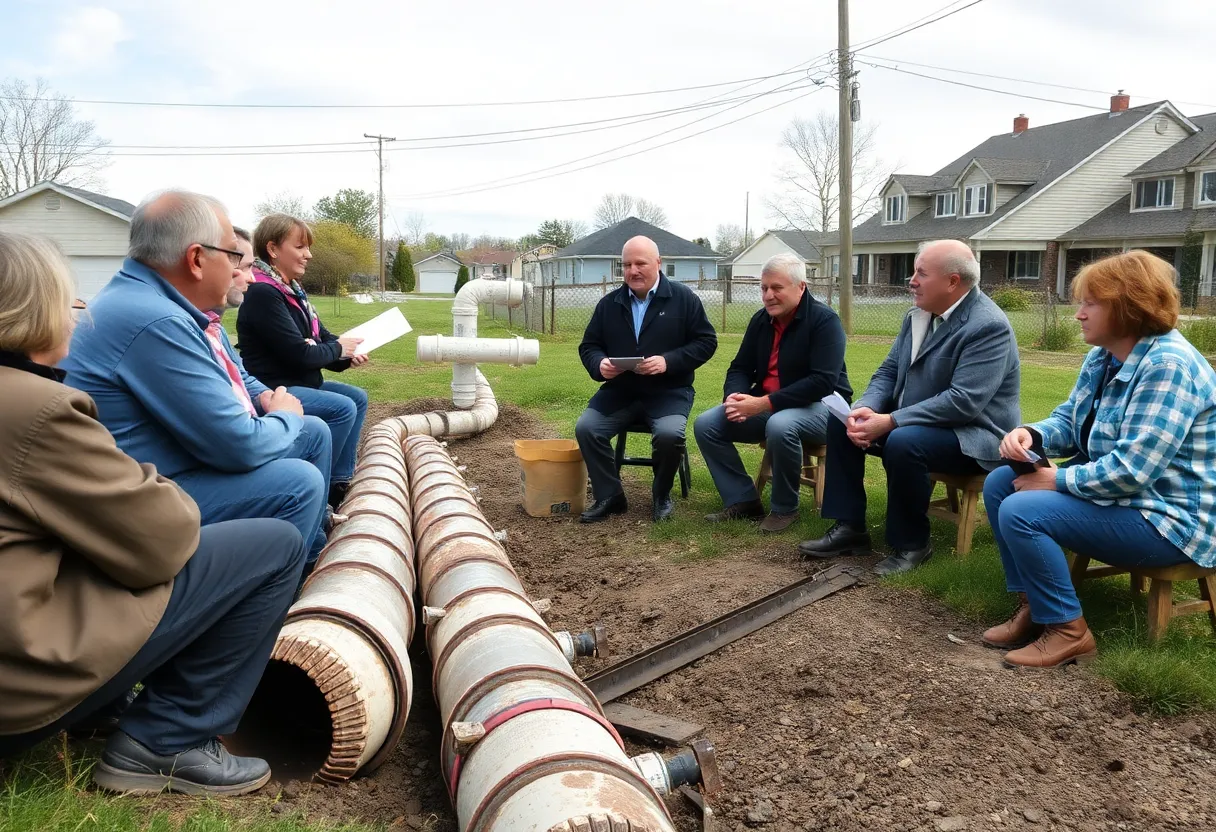 Residents discussing sewage problems in North Providence