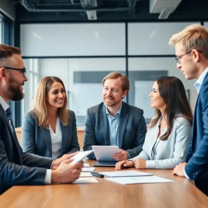 Business leaders discussing strategies for workforce development