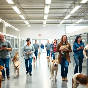 Volunteers at Pawtucket Animal Shelter engaging with animals and the community.