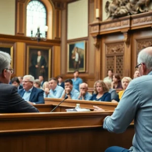 City council members discussing school lease agreement in Providence