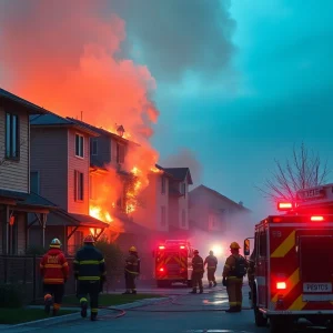 Emergency responders at a Providence fire incident