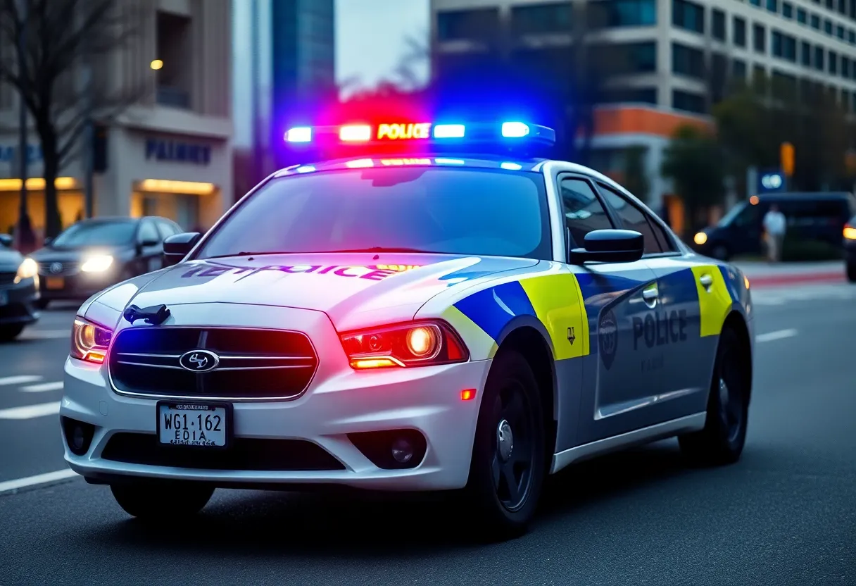 Police car responding to an incident in Providence