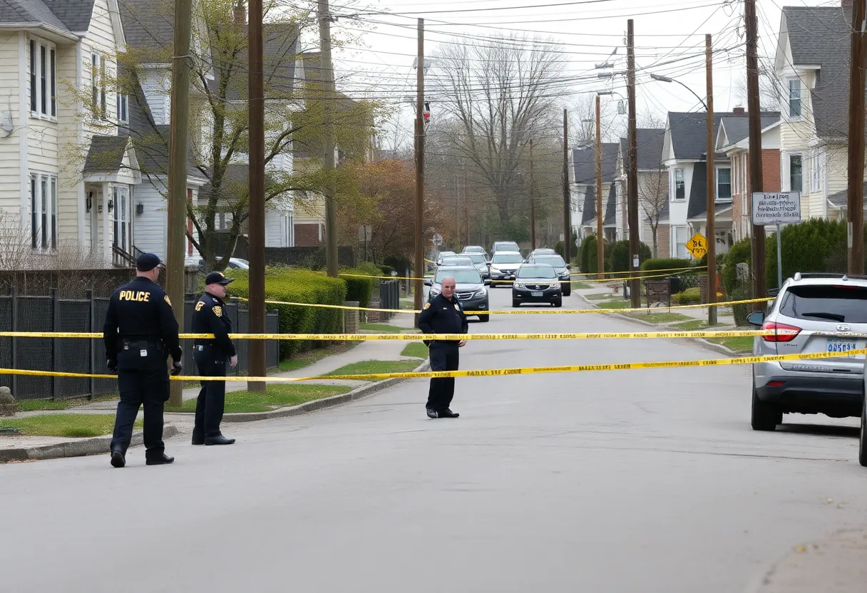 Police investigating a shooting scene in Providence