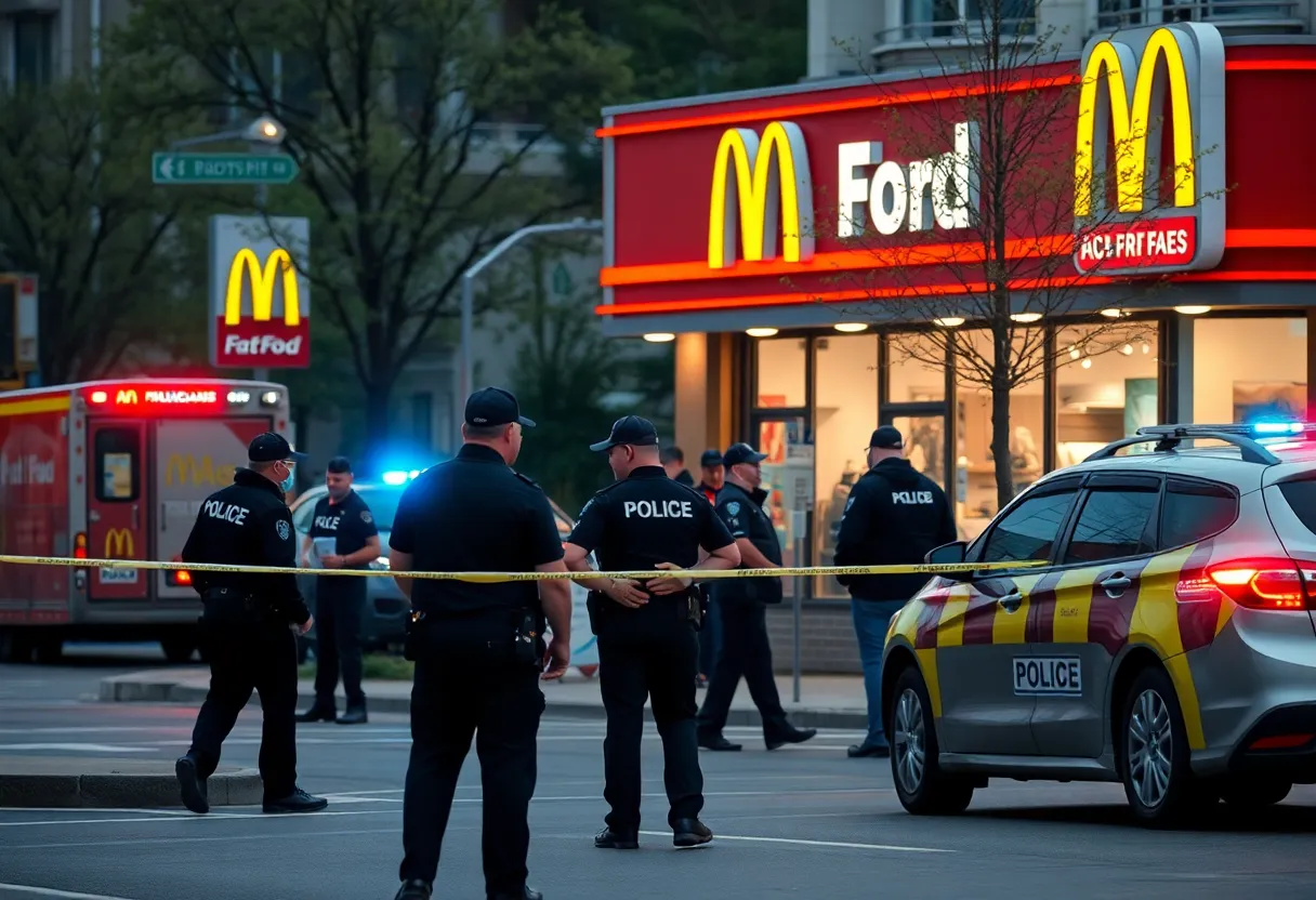 Police investigating a stabbing scene near a McDonald's in Providence