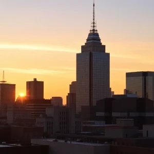 Skyline of Providence with the Superman Building as a focal point