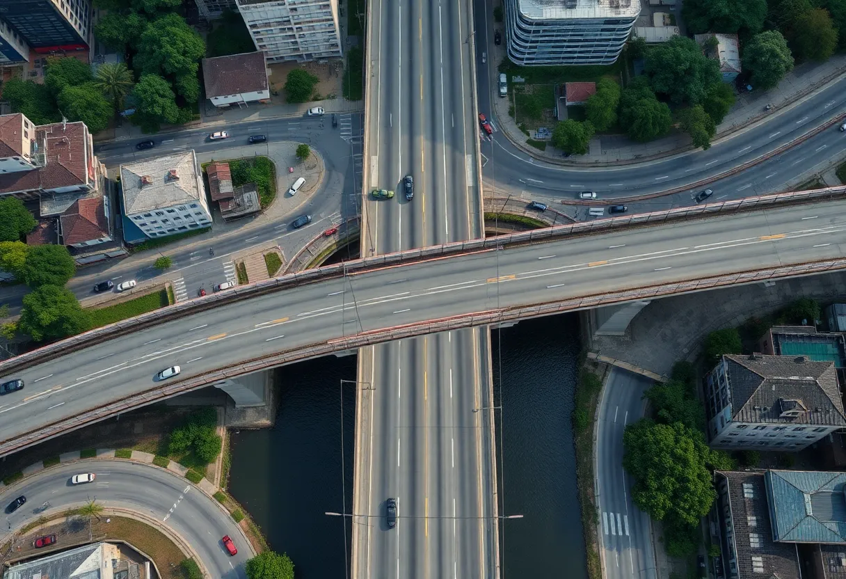 Closed Washington Bridge in Rhode Island with surrounding economic effects.