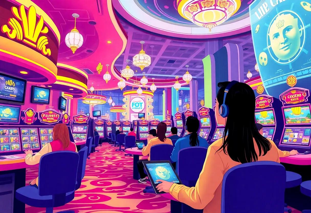 Illustration of live streaming at a Rhode Island casino