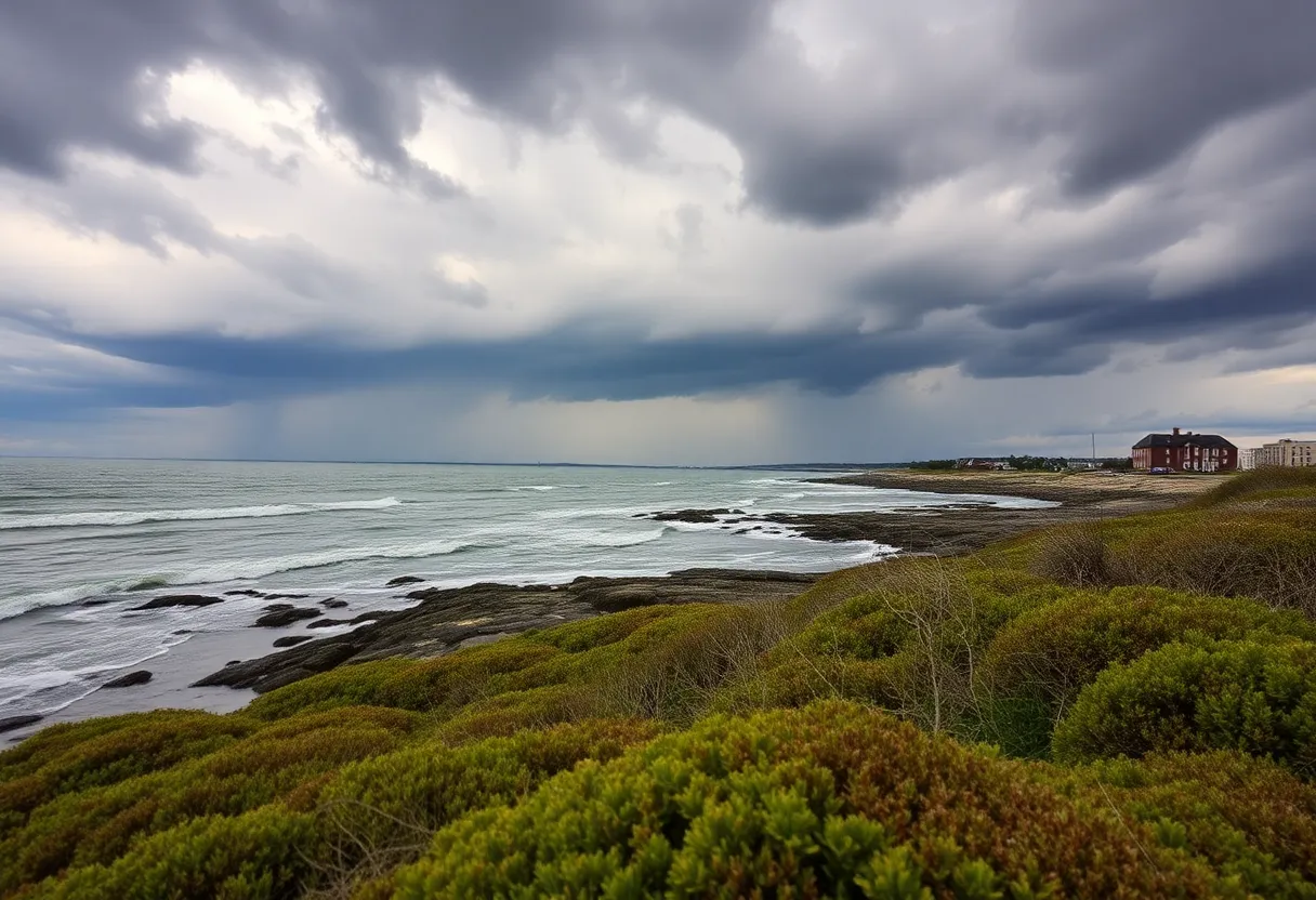 Scenic view of Rhode Island coastline affected by climate change