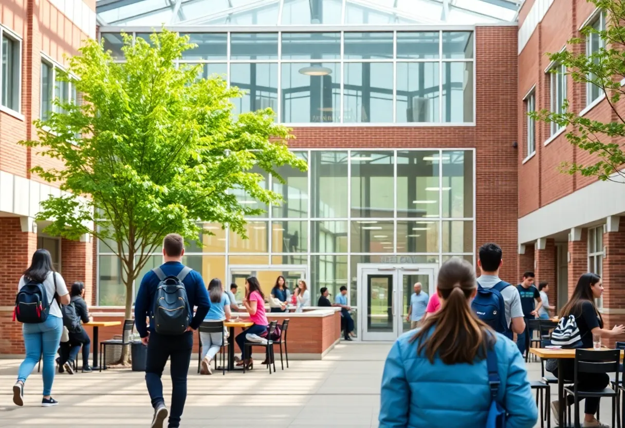 Students on the Rhode Island College Campus