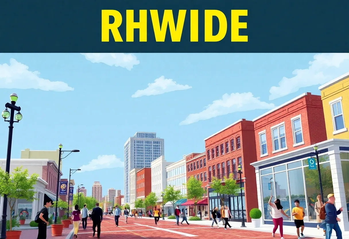 An illustration representing economic growth in Rhode Island.