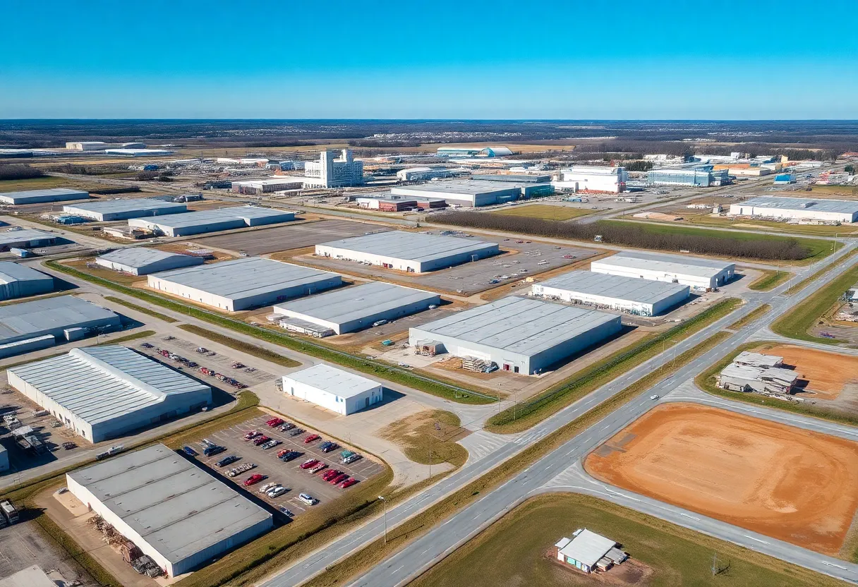 Aerial view of Rhode Island's industrial real estate landscape