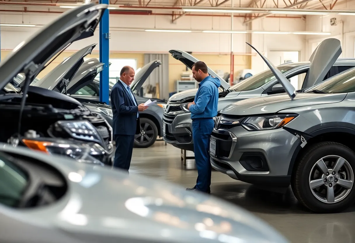 Vehicle inspections at a repair shop in Rhode Island