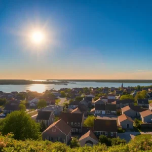 Scenic view of a Rhode Island town during a heat advisory
