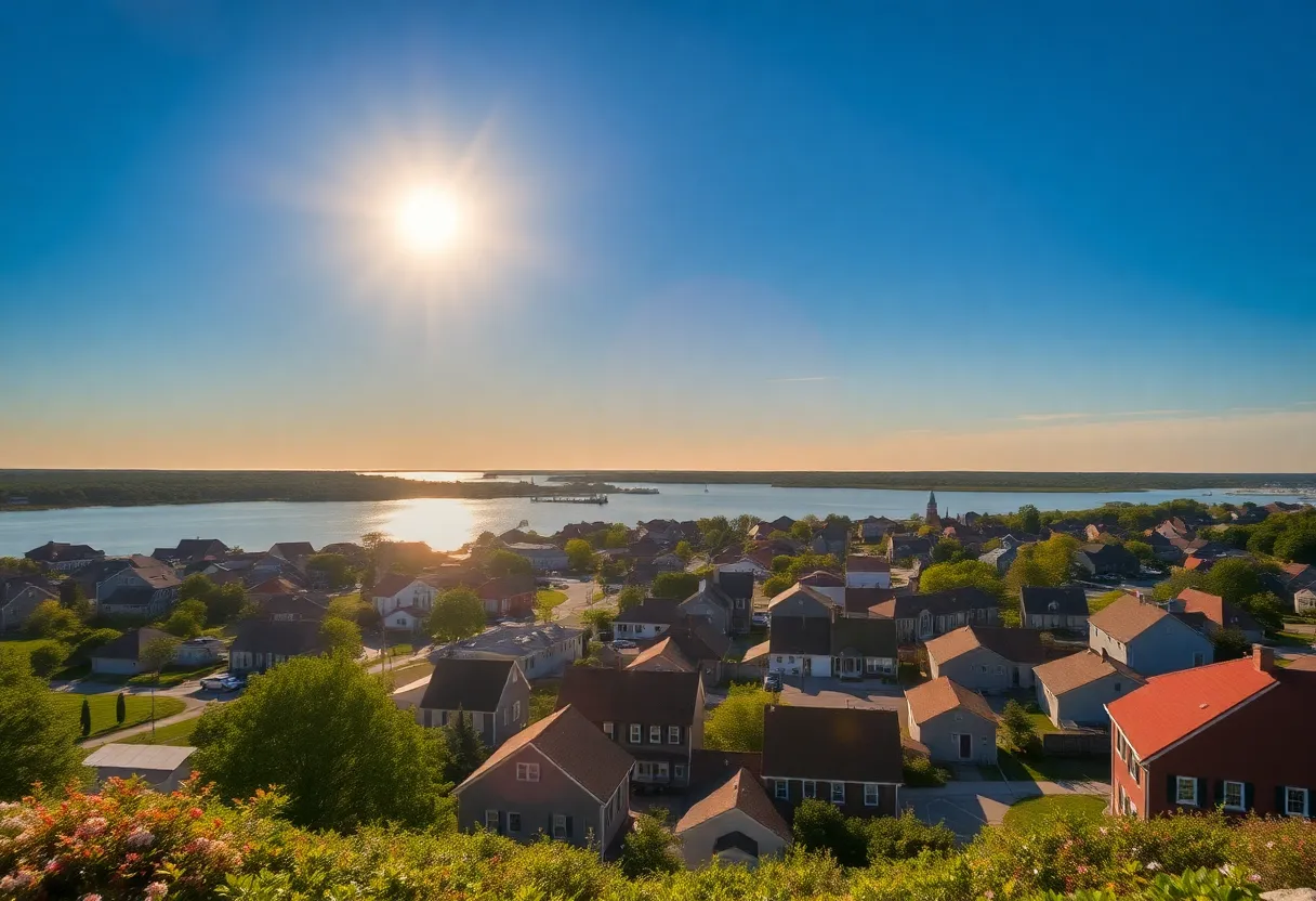 Scenic view of a Rhode Island town during a heat advisory